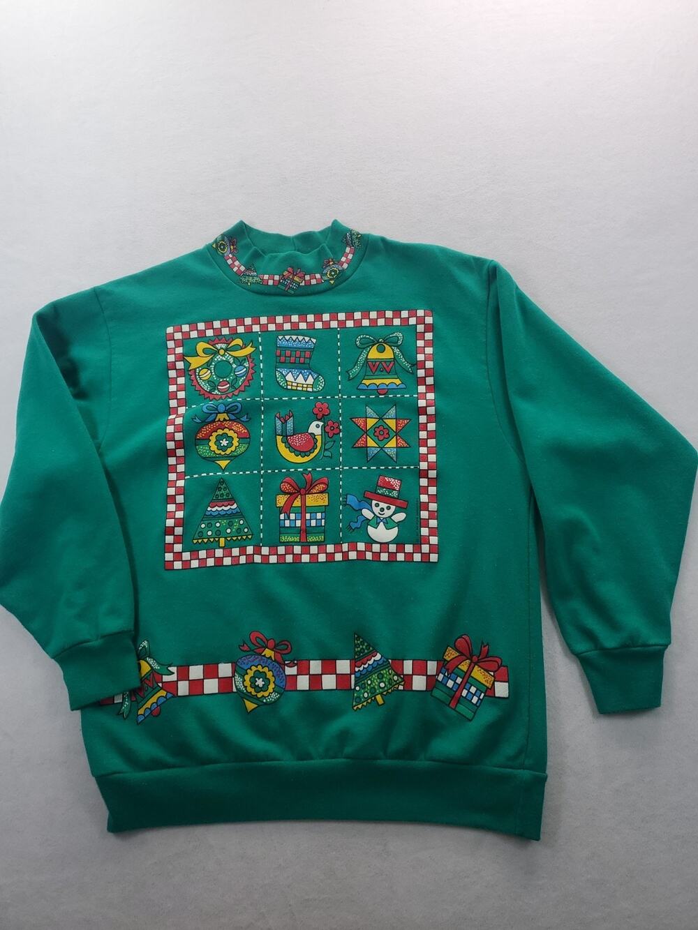 Jane Colby Vintage Festive Christmas Graphic PO Sweatshirt Womens Large